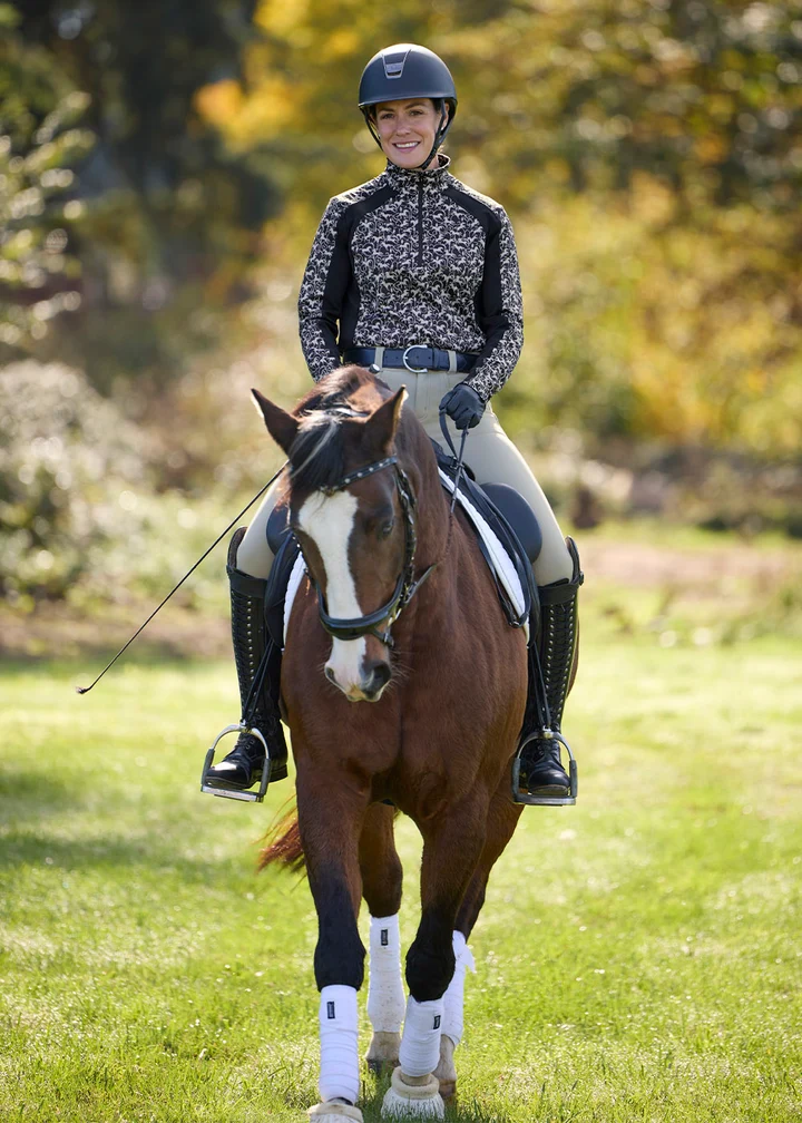 Kerrits Fleece Tech Top - Black Horses - Image 6